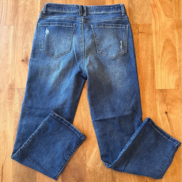 Caslon Distressed High Waist Slim Straight Leg Jeans size 10 - Picture 4 of 4